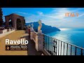 Ravello Amalfi Coast Beautiful Italian Village Walking Tour Villa Cimbrone Gardens Italy 4K