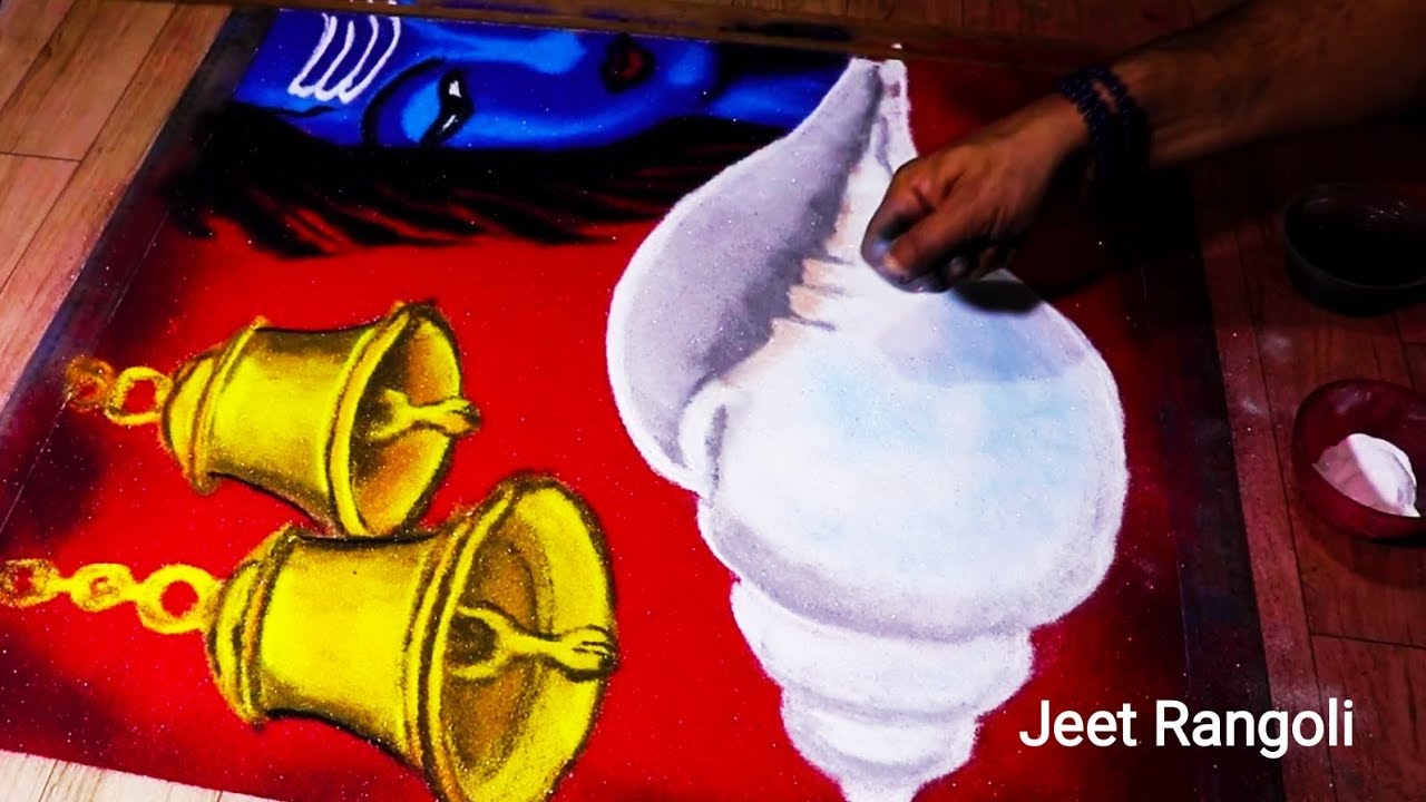 Sankh rangoli design portrait by jeet