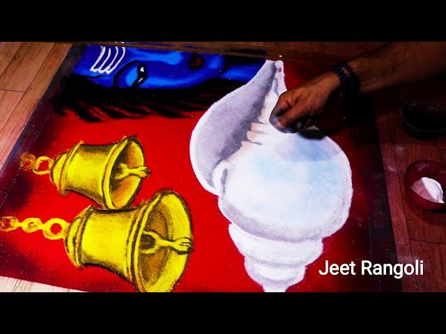 Sankh rangoli design portrait by jeet
