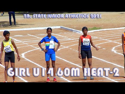 60m Girls U14 Heat 2 || 34th Tamilnadu State Junior Athletics Championships 2021