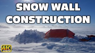 Winter Camping Snow Wall Construction Pro Tips (4k UHD) #snowcamping (new)