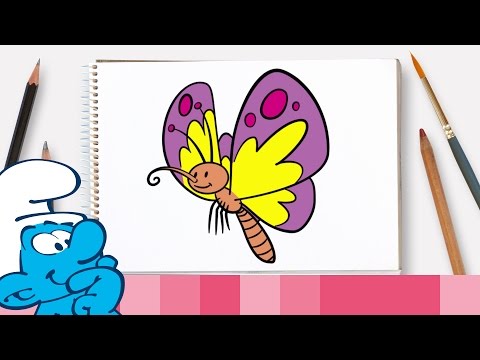, title : 'Hvordan man tegner en sommerfugl • Smølferne'