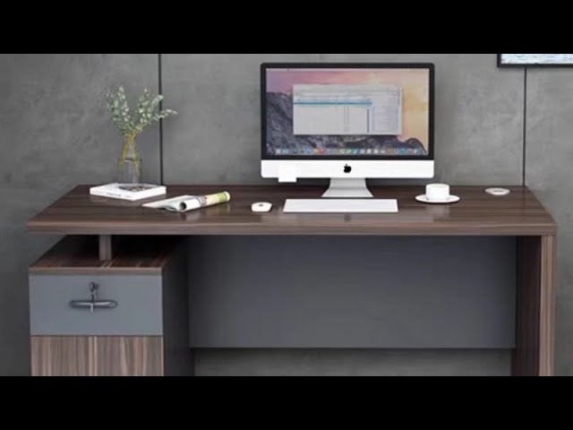 مكتب بنيي ورمادي مقاس 120 سم