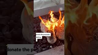 Ex-Kanye Fan Burns $15,000 Worth of Yeezys After Rapper's Antisemitic Remarks