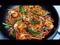 Chinese Prawn Chowmein Recipe | Prawn Noodles Recipe | Chinese Stir-Fried Noodles With Prawn