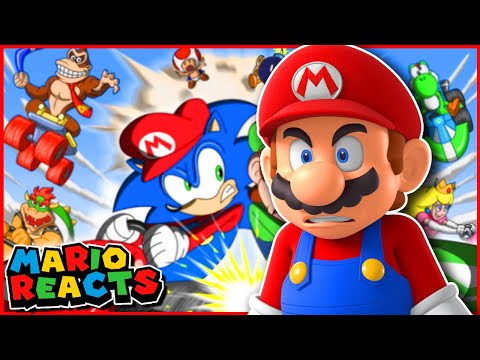 Mario Reacts To Sonic in Mario Kart Animation Parody - GAME SHENANIGANS!