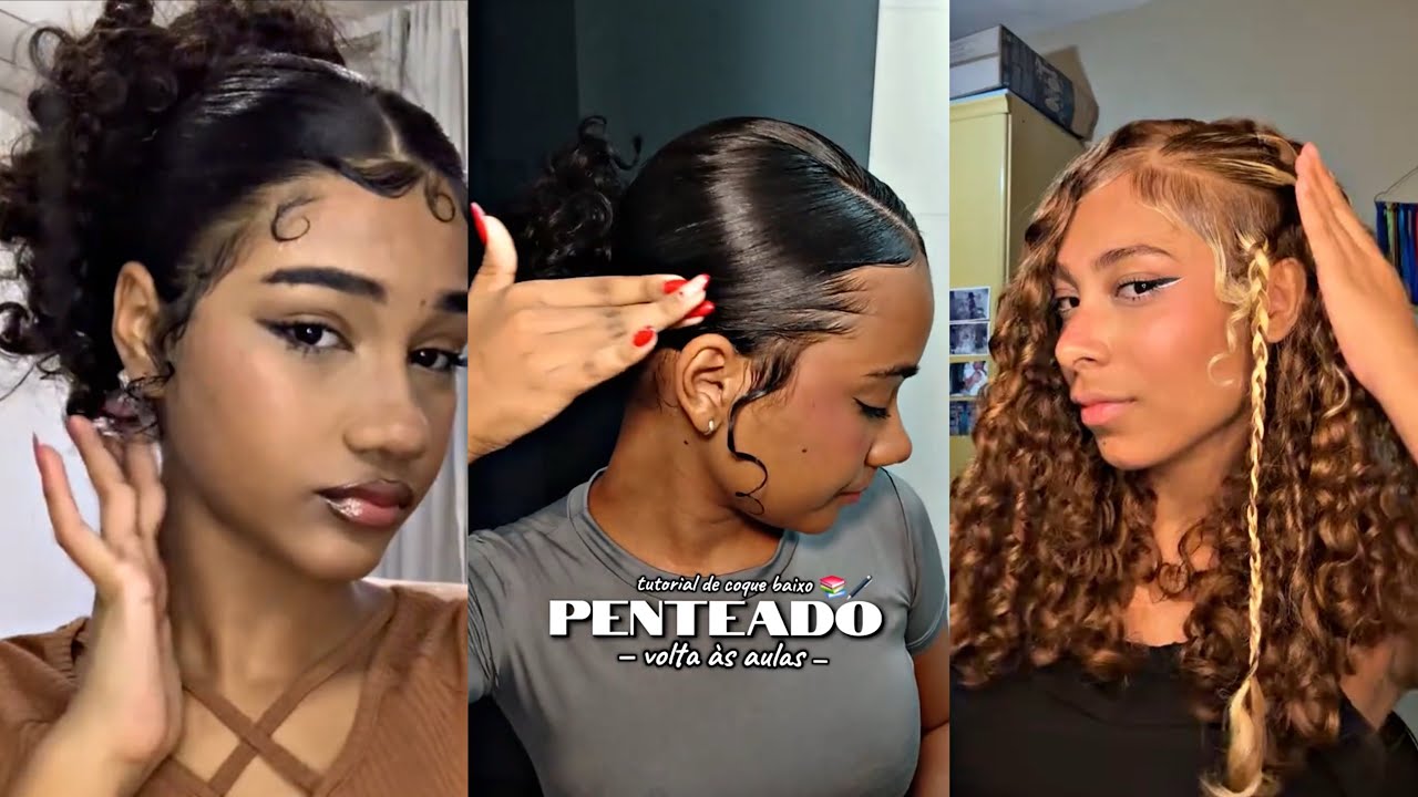 IDEIAS DE PENTEADOS PARA IR PRA ESCOLA #9 | tiktok compilados