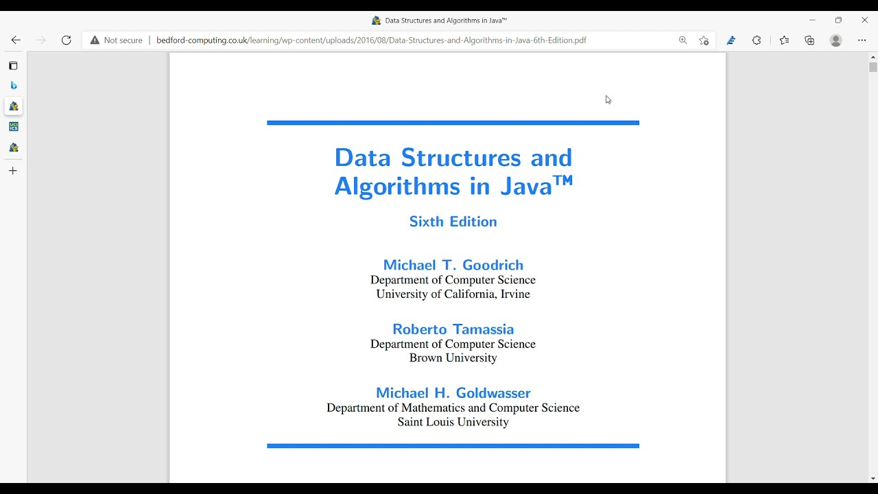 Free book pdf | Data structure and algorithms in java | how to download