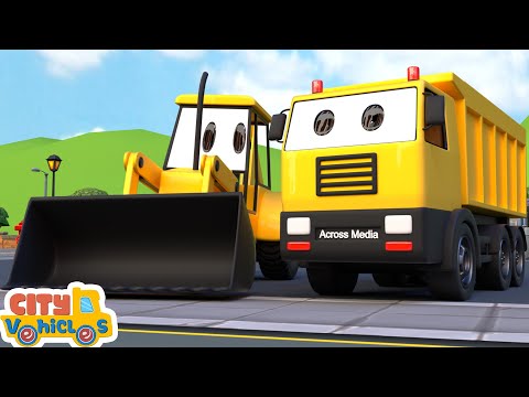Construction Vehicles Assembly Show for Kids-Excavator, Mixer Truck, Crane Truck, Fire Truck.