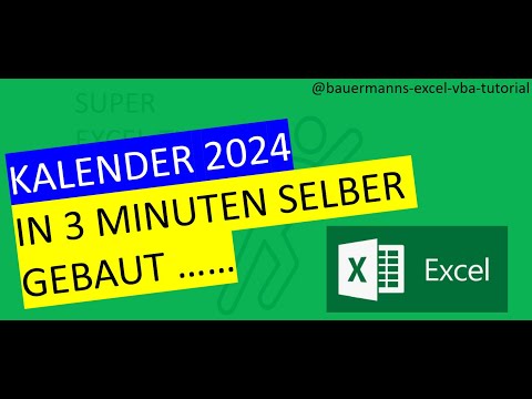 066B -  Kalender für 2024 erzeugen mit VBA-code in excel / programmieren lernen/ vba tutorial