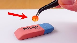 EXPERIMENT: Glowing 1000 Degree mini METAL BALL vs ERASER