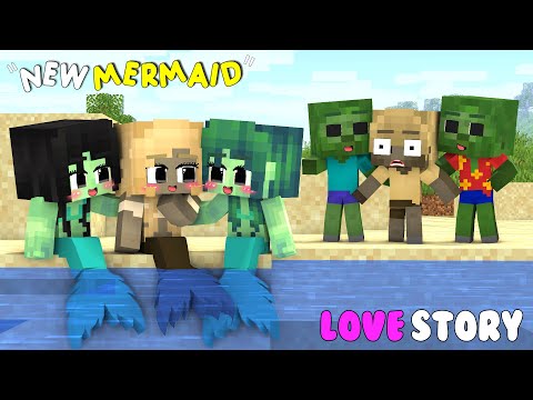 Monster School || CUTE ZOMBIE MERMAID +NEW MERMAID (LOVE STORY) *PART 1* || Minecraft Animation