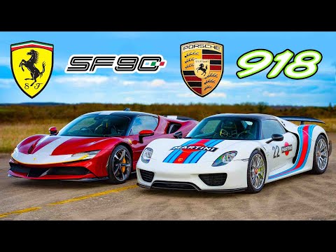 Ferrari SF90 vs Porsche 918 Spyder: ARRANCONES