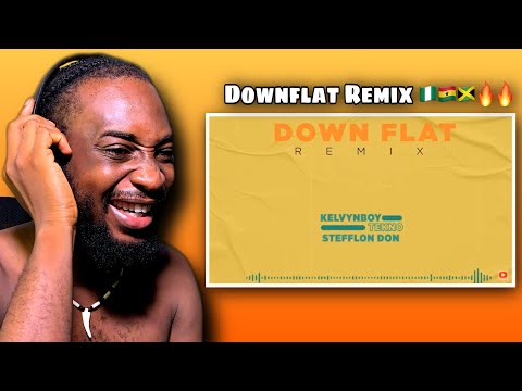 Nigerian 🇳🇬 React To KELVYNBOY FT TEKNO & STEFFLON DON - DOWN FLAT REMIX (LYRIC VISUALIZER) 🔥🔥