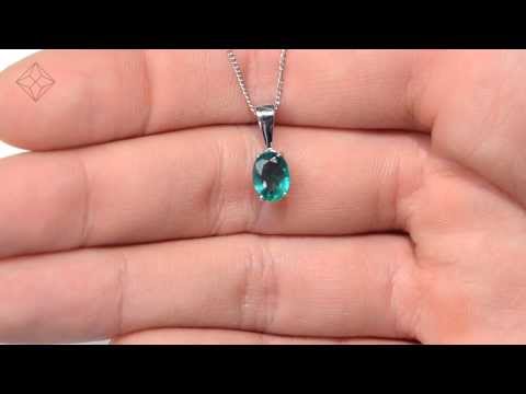 B3726 - 0.76ct Emerald Pendant In 9K White Gold
