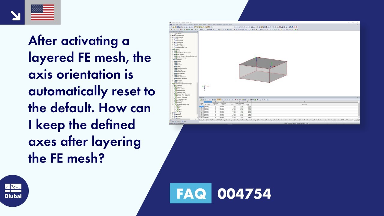 FAQ 004754 | After activating a layered FE mesh, the axis orientation is automatically reset to...