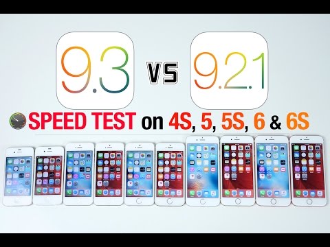 iOS 9.3 vs iOS 9.2.1 Speed Test on iPhone 6S, 6, 5S, 5 & 4S