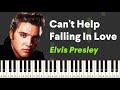 Master Can T Help Falling In Love By Elvis Presley On Piano Step By Step Tutorial