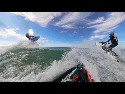 Jet ski Barrell roll attempt on the surf