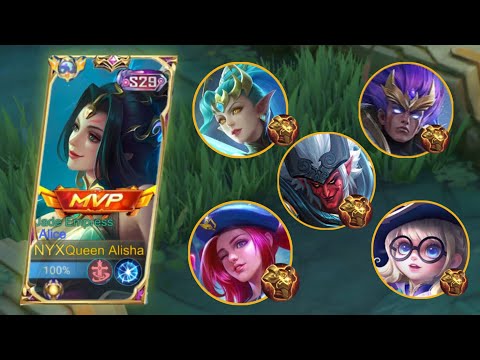 ALICE SOLO RANK HARD GAME VS 5 RADIANT ARMOR!| ALICE BEST BUILD 2023| MLBB
