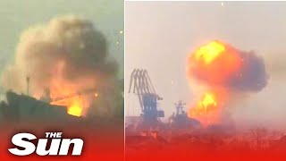 [討論] 俄羅斯登陸艦遭攻擊大冒黑煙！！