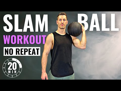 20 Min NO REPEAT SLAM BALL WORKOUT | Follow Along