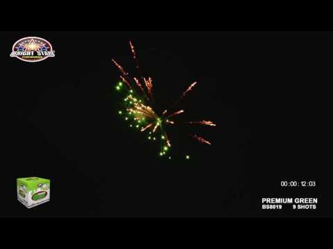 PREMIUM GREEN 9SHOTS - BRIGHT STAR FIREWORKS - BS8019
