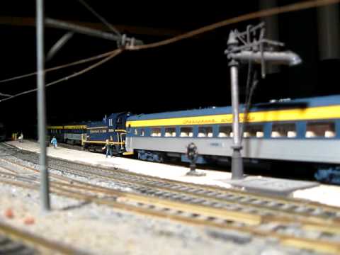 AMW C&O 543 gets its train at night.AVI