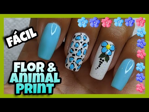 DECORACIÓN DE UÑAS FÁCIL FLOR Y ANIMAL PRINT ♥ NailArt By Andy