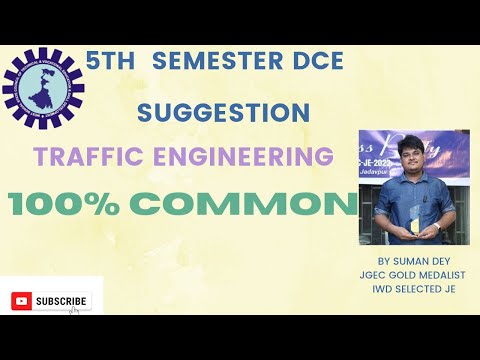 SUGGESTION  OF TRAFFIC ENGINEERING (CEPE 506 / II ) 2025  | WBSCTE | 5th Sem  2025
