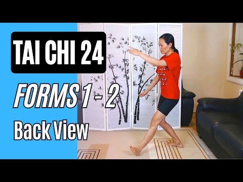 Tai Chi 24 Forms 1-2 Back View: Starting & Part the Wild Horse's Mane