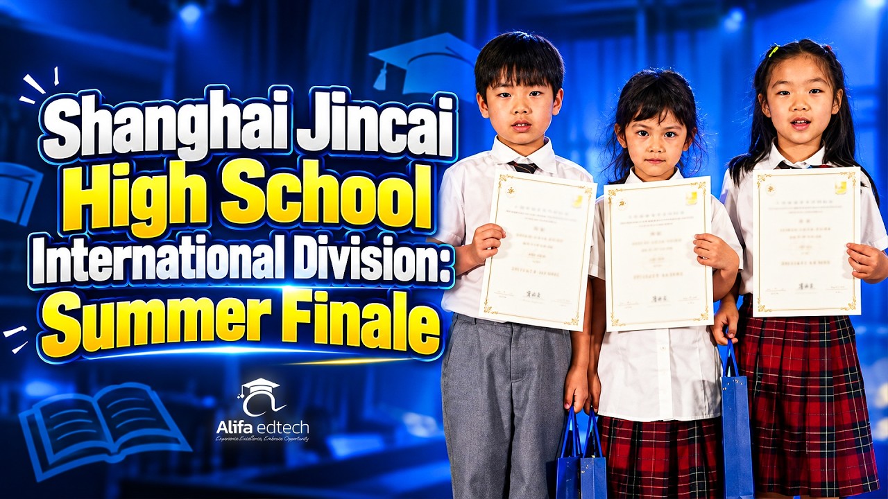 Shanghai Jincai High School International Division JCID students performing at the 2026 summer final performance in Pudong Shanghai
