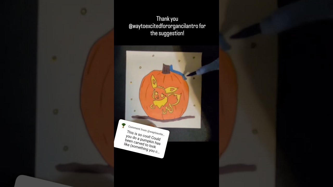 Here is Another Fun Doodle! (Viewer Suggestion) #art #halloween #Doodle #pokemon #pumpkin #fall #cut