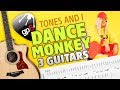 Tones And I - Dance Monkey (3 Guitars Cover with Tabs and Karaoke)