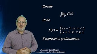 LIMITE LATERAL DE UMA FUNÇÃO DEFINIDA EM PARTES E SUA REPRESENTAÇÃO GRÁFICA#professorluizmaggi