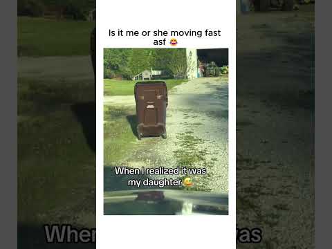 When you notice a trash can rolling down the driveway entirely on its own 😂