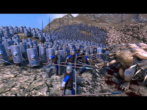 10,000 SpearMan VS. 1,000 WereWolf - Ultimate Epic Battle Simulator - UEBS