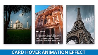 Simple Card Hover Effect Animation using HTML and CSS | HTML CSS Tutorial for Beginners