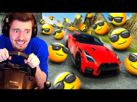 CARRO A 300km/h contra EMOJIS no BeamNG Drive