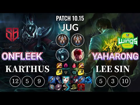 SB OnFleek Karthus vs JAG Yaharong Lee Sin Jungle - KR Patch 10.15