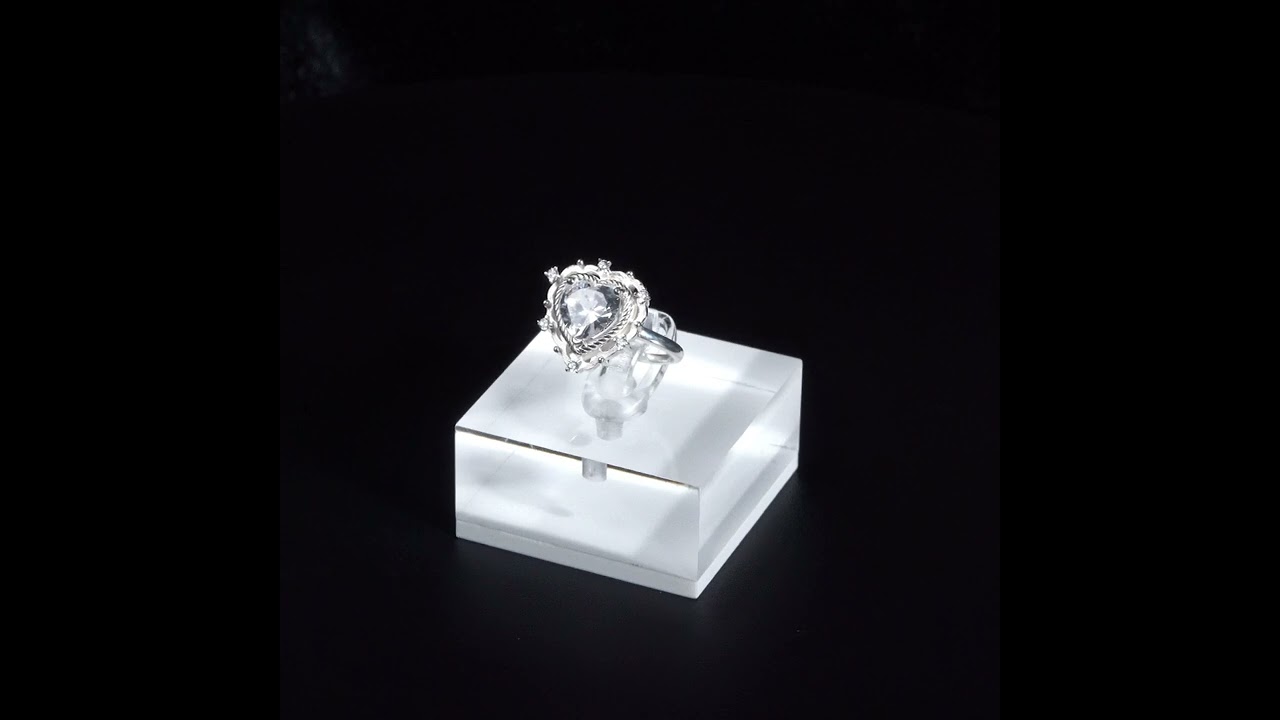 Nhẫn bạc nữ S925 NCJ63 trái tim tình yêu lấp lánh, quà tặng Valentine ý nghĩa dành cho bạn gái, Chariot Jewelry