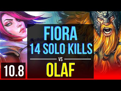 FIORA vs OLAF (TOP) | 4 early solo kills, 14 solo kills, KDA 20/2/2, Legendary | KR Diamond | v10.8