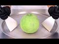 Cantaloupe Ice Cream Rolls Satisfying Visual ASMR