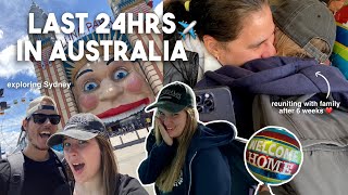 OUR FINAL 24 HOURS IN AUSTRALIA & REUNITING WITH MY FAMILY AFTER 6 WEEKS ❤️🥹✈️ #AusVlog12
