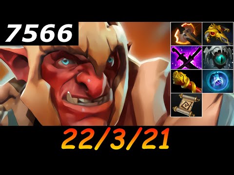 Dota 2 Troll Warlord 7566 MMR 22/3/21 (Kills/Deaths/Assists) Ranked Full Gameplay