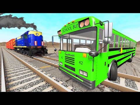 Truck Rescue Trailer Tractor Rails - Bus vs Rails and Trains - BeamNG.Drive