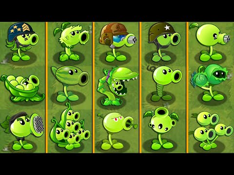All Green PEA Plant Power-Up! vs All Gargantuar Zombies 2 - Plants vs Zombies 2