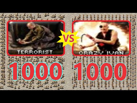 1000 Terrorists vs 1000 Crazy Ivan's - Red Alert 2