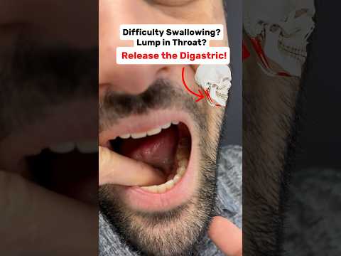 Difficulty swallowing? Lump in your throat? Try this digastric release for relief! #jawpain #tmj