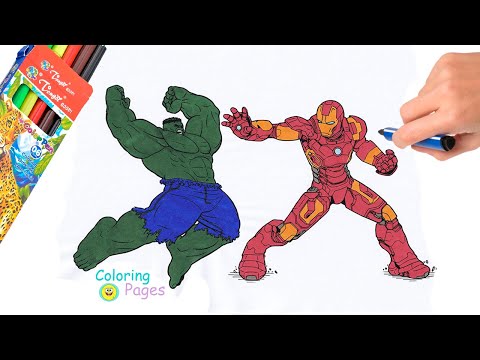 Hulk vs Iron Man Coloring Pages / Superheroes Coloring  / How to  color /